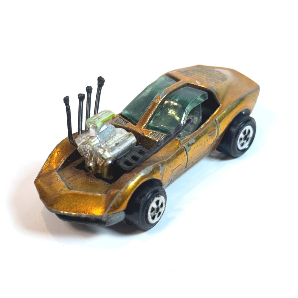 Vintage Johnny Lightning Vicious Vette Topper Toys Gold Diecast Car 1970s